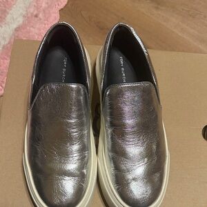 Tory Burch Metallic Silver Ladybug Sneakers